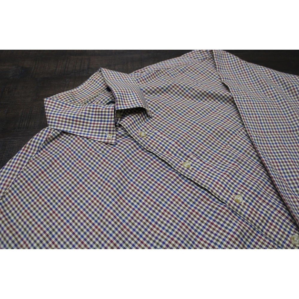 Gitman Bros Shirt Mens L Multicolor Check Long Sleeve Button Down Cotton USA